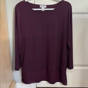 Calvin Klein Purple Relaxed Blouse with Long Sleeves